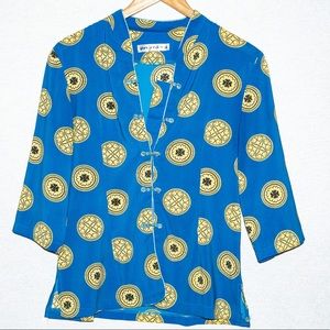 Colorful light weight 3/4 sleeve blouse, size 6